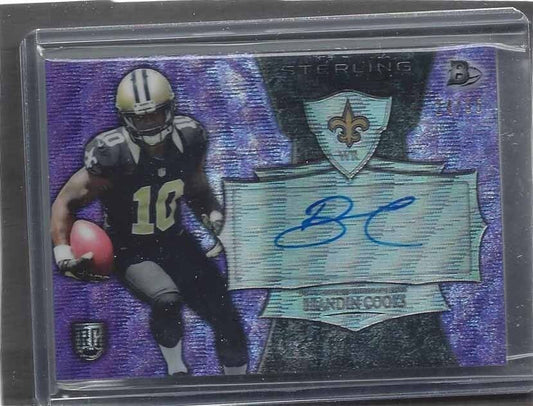 BRANDIN COOKS 2014 BOWMAN STERLING PURPLE WAVE REFRACTOR ROOKIE AUTO RC #D 24/35