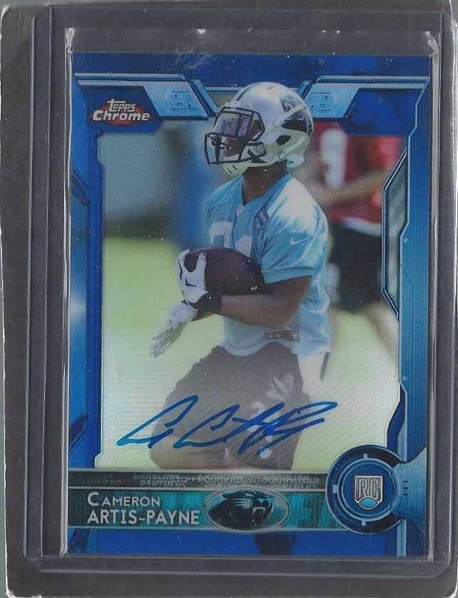 CAMERON ARTIS-PAYNE 2015 TOPPS CHROME BLUE REFRACTOR ON CARD AUTO RC #D /50