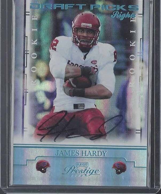 JAMES HARDY 2008 PLAYOFF PRESTIGE DRAFT PICKS RIGHTS ROOKIE AUTO RC #D 71/100