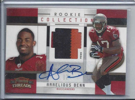 ARRELIOUS BENN 2010 THREADS ROOKIE COLLECTION 4 COLOR PATCH AUTO RC #D 15/15