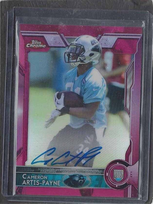 CAMERON ARTIS-PAYNE 2015 TOPPS CHROME PINK REFRACTOR ON CARD AUTO RC #D /75