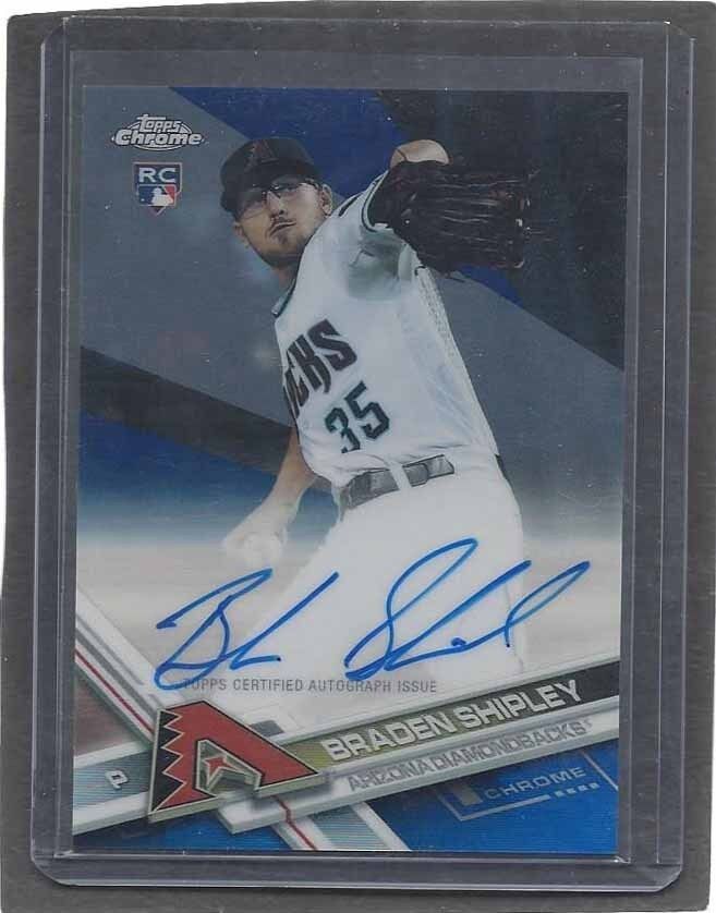 BRADEN SHIPLEY 2017 TOPPS CHROME BLUE REFRACTOR ON CARD ROOKIE AUTO RC #D 98/150