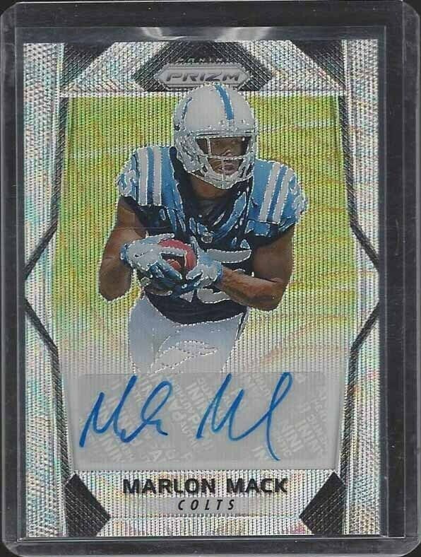 MARLON MACK 2017 PANINI PRIZM BLUE WAVE PRIZMS COLTS AUTO RC #D 44/149