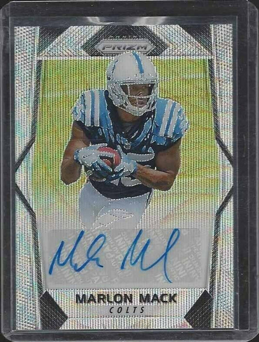 MARLON MACK 2017 PANINI PRIZM BLUE WAVE PRIZMS COLTS AUTO RC #D 44/149