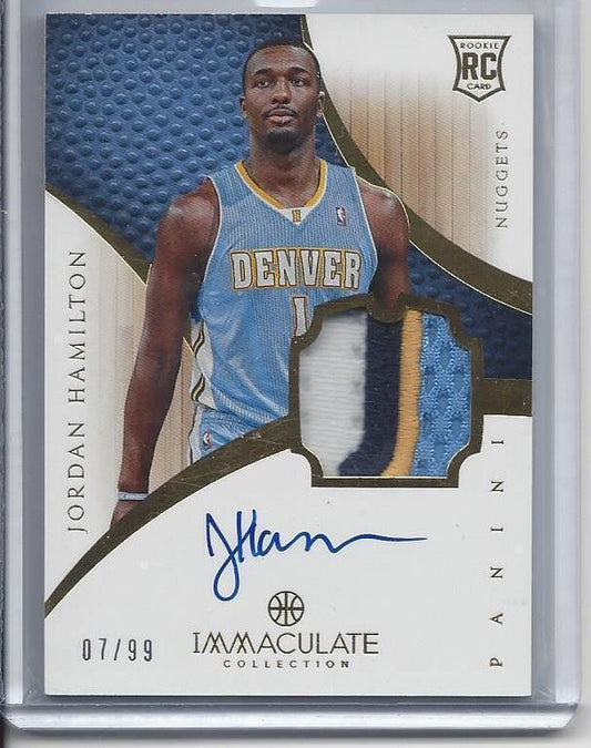 JORDAN HAMILTON 2012-13 IMMACULATE RPA 4 COLOR PATCH AUTO RC #D 7/99