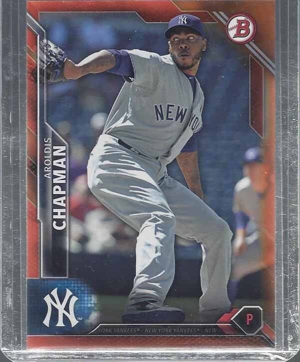 AROLDIS CHAPMAN 2016 BOWMAN ORANGE YANKEES PARALLEL #D 17/25