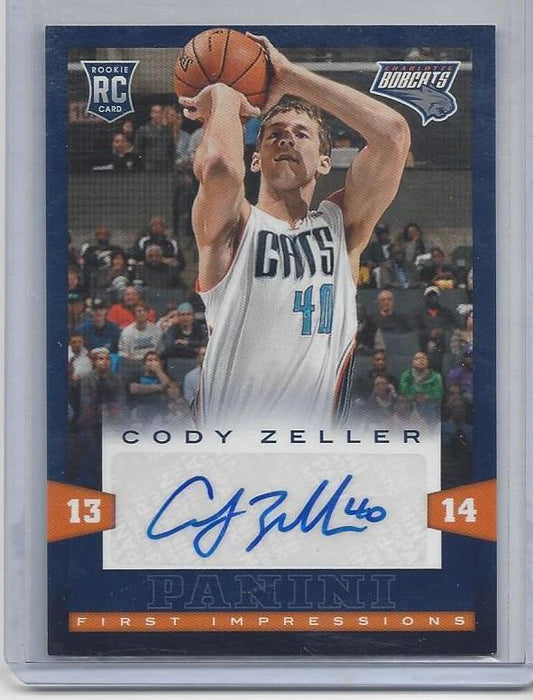 CODY ZELLER 2013-14 PANINI FIRST IMPRESSIONS BOBCATS AUTO RC #5