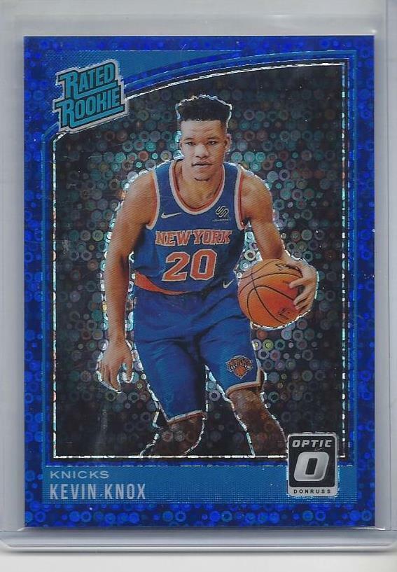 KEVIN KNOX 2018-19 DONRUSS OPTIC FAST BREAK BLUE HOLO PRIZM RC #D 6/50