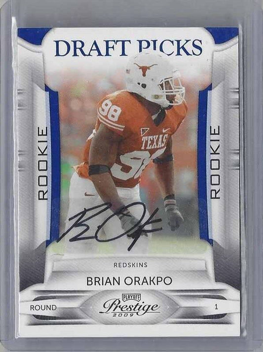 BRIAN ORAKPO 2009 PLAYOFF PRESTIGE DRAFT PICKS BLUE ROOKIE AUTO RC #D 155/399