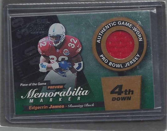 EDGERRIN JAMES 2000 PLAYOFF PIECE OF THE GAME MEMORABILIA MARKER 4TH DOWN JERSEY