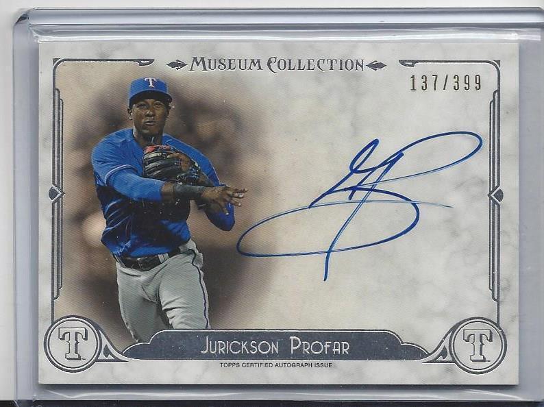 JURICKSON PROFAR 2014 TOPPS MUSEUM RANGERS ON CARD AUTO #D 137/399