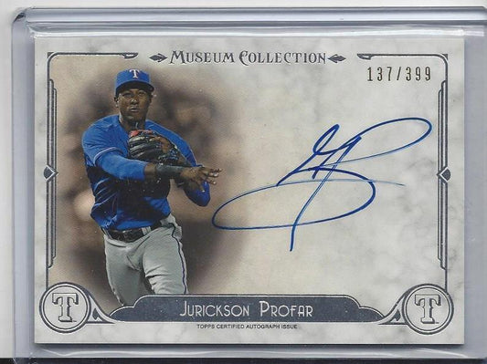 JURICKSON PROFAR 2014 TOPPS MUSEUM RANGERS ON CARD AUTO #D 137/399