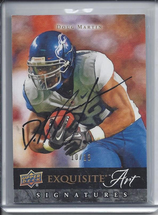 DOUG MARTIN 2012 EXQUISITE ART SIGNATURES ON CARD AUTO RC #D 10/15