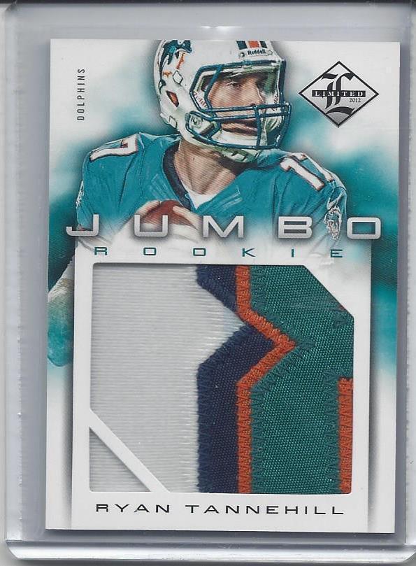 RYAN TANNEHILL 2012 LIMITED JUMBO SICK 4 COLOR DOLPHINS NUMBER PATCH RC #D 44/49