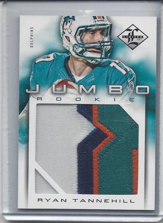 RYAN TANNEHILL 2012 LIMITED JUMBO SICK 4 COLOR DOLPHINS NUMBER PATCH RC #D 44/49