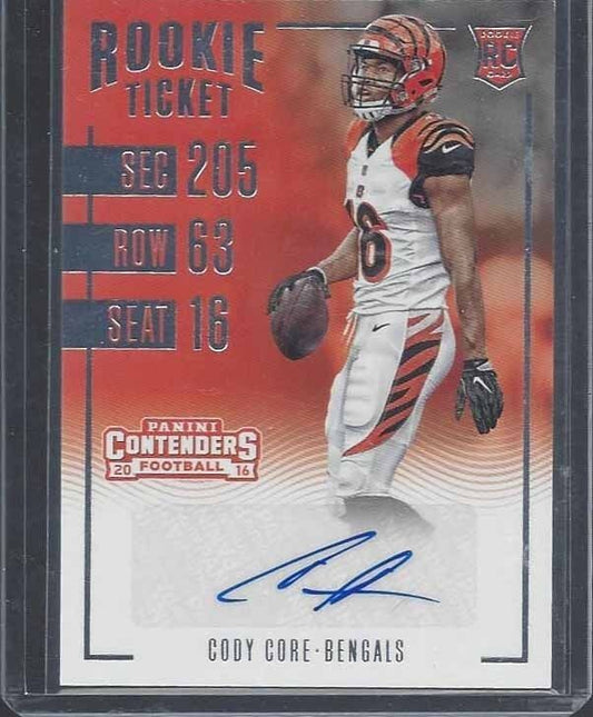 CODY CORE 2016 PANINI CONTENDERS ROOKIE TICKET BENGALS AUTO RC #163