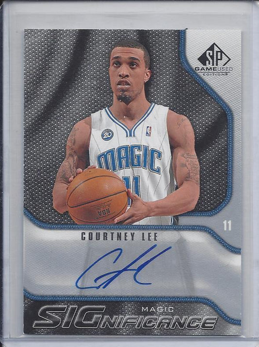 COURTNEY LEE 2009-10 SP GAME USED SIGNIFICANCE AUTO RC