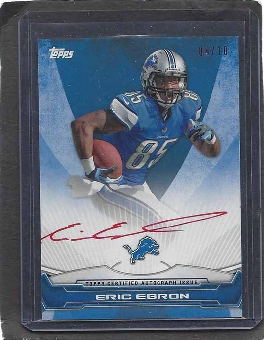 ERIC EBRON 2014 TOPPS ROOKIE PREMIERE RED INK ON CARD AUTO RC #D 4/10