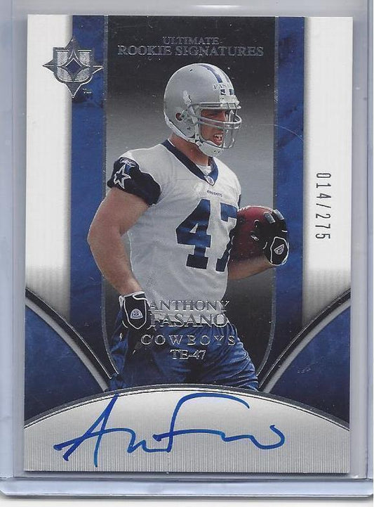 ANTHONY FASANO 2006 ULTIMATE COLLECTION ON CARD TRUE RC AUTO #D 14/275