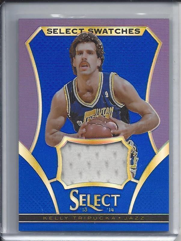 KELLY TRIPUCKA 2013-14 SELECT SWATCHES BLUE PRIZM REFRACTOR JERSEY #D 38/40