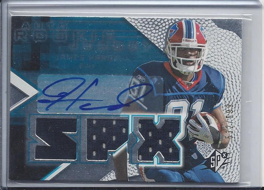 JAMES HARDY 2008 SPX INDIANA HOOSIERS BILLS TRIPLE JERSEY ROOKIE AUTO RC /599