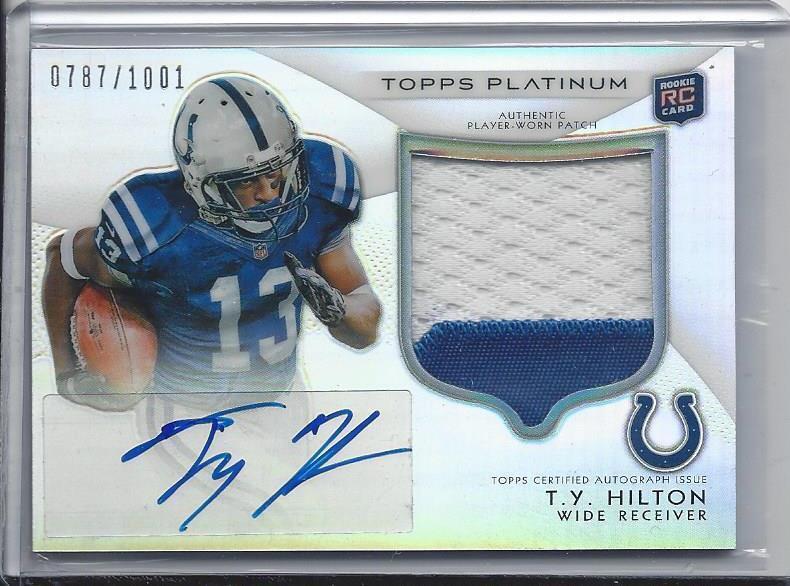 T.Y. HILTON 2012 TOPPS PLATINUM RPA REFRACTOR COLTS ROOKIE PATCH AUTO RC /1001