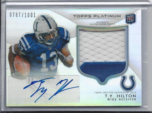T.Y. HILTON 2012 TOPPS PLATINUM RPA REFRACTOR COLTS ROOKIE PATCH AUTO RC /1001