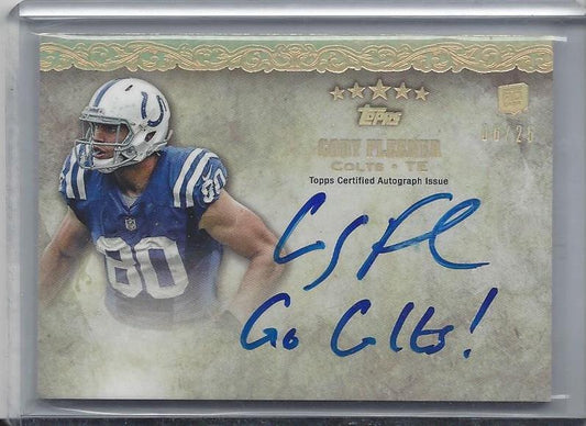 COBY FLEENER 2012 TOPPS 5 FIVE STAR QUOTABLES "GO COLTS" INSCRIPTION AUTO RC /25