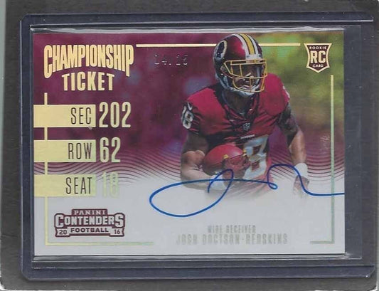 JOSH DOCTSON 2016 CONTENDERS CHAMPIONSHIP TICKET VARIATION AUTO RC #D 14/25