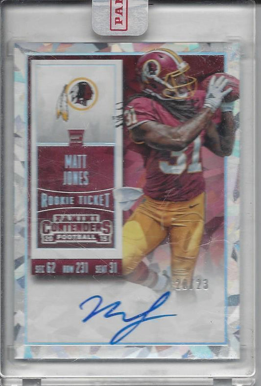 MATT JONES 2014 PANINI CONTENDERS VARIATION CRACKED ICE ON CARD AUTO RC #D 20/23