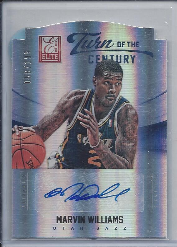 MARVIN WILLIAMS 2012-13 ELITE TURN OF THE CENTURY DIE CUT AUTO #D 58/199