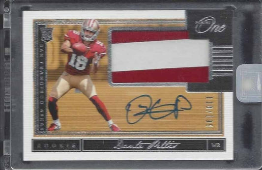 DANTE PETTIS 2018 PANINI ONE RPA 2 COLOR PATCH ON CARD AUTO RC #D 110/199
