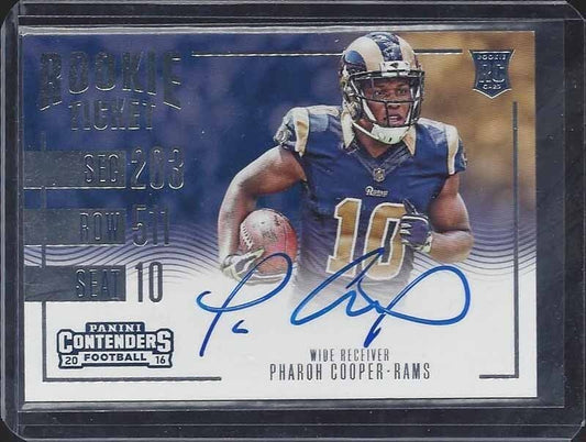 PHAROH COOPER 2016 CONTENDERS ROOKIE TICKET HORIZONTAL VARIATION AUTO RC SP #376