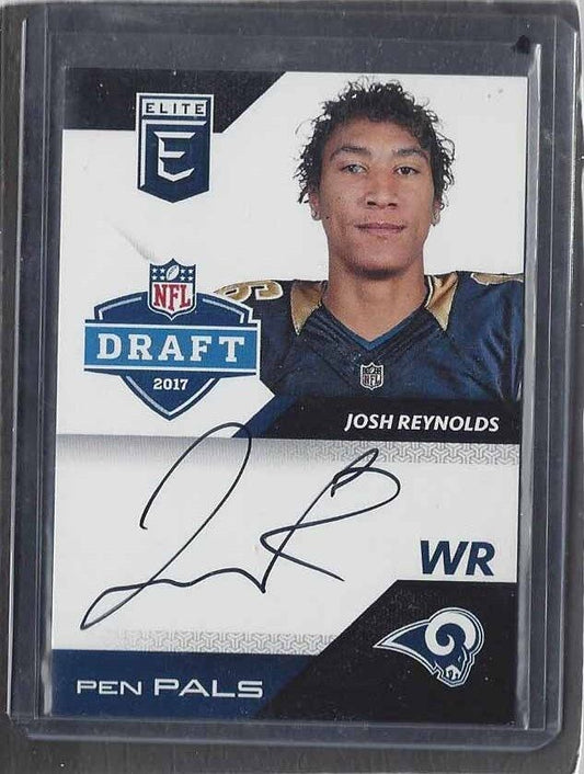 JOSH REYNOLDS 2017 ELITE PEN PALS RAMS ON CARD ROOKIE AUTO RC