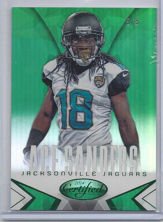 ACE SANDERS 2014 CERTIFIED EMERALD GREEN PARALLEL #D 5/5