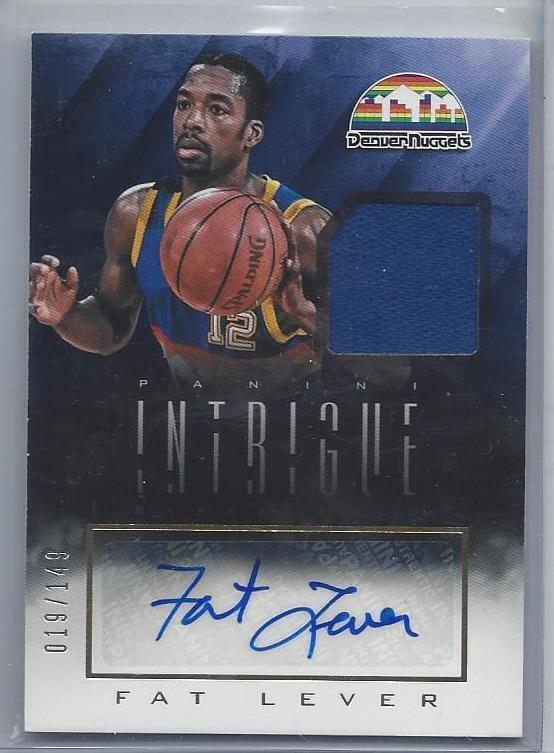 FAT LEVER 2013-14 PANINI INTRIGUE NUGGETS JERSEY AUTO #D 19/149