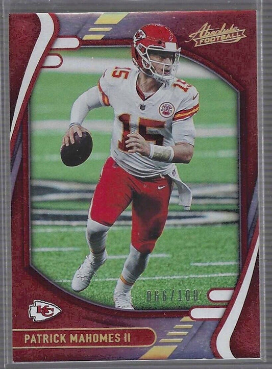 PATRICK MAHOMES II 2021 PANINI ABSOLUTE RED FOIL #D 066/100